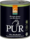 defu Hund | PUR Bio Hofhuhn | Premium Bio Hundefutter | Ergänzungsfuttermittel für Hunde (6x800g)